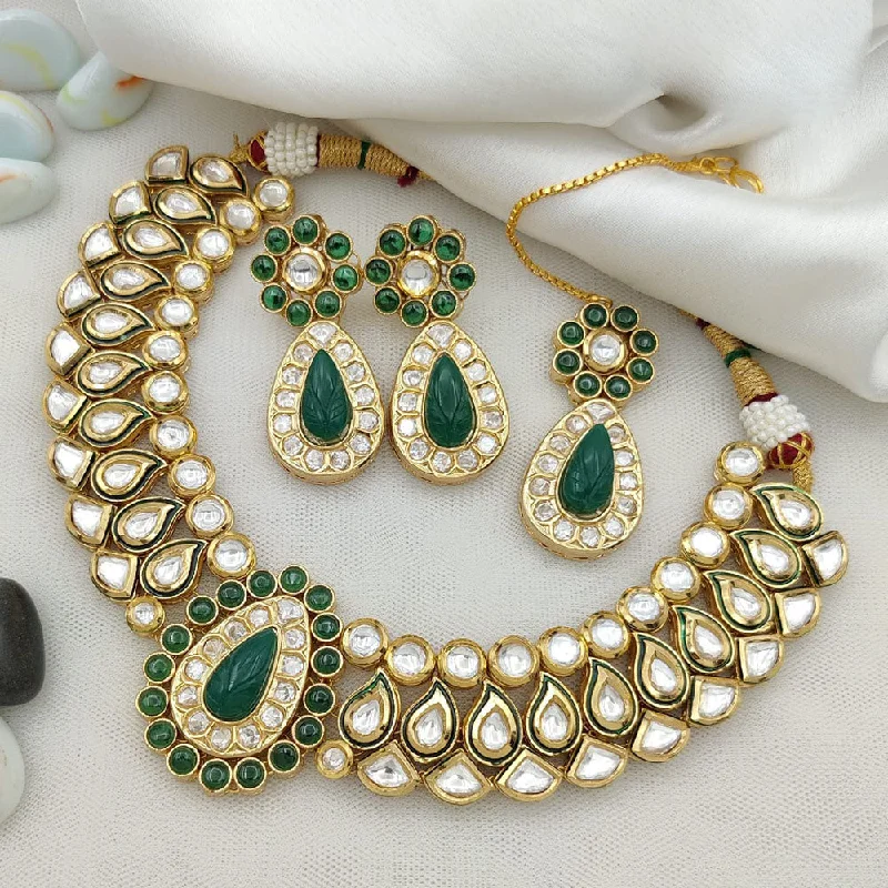 Jewel Addiction Gold Plated Polki Kundan Necklace Set