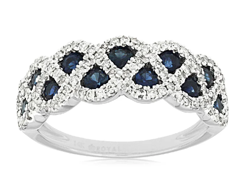 Braided Sapphire and Diamond Ring