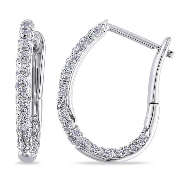 Miadora 1/2 CT Diamond TW Ear Pin Earrings 10k White Gold GH I2;I3