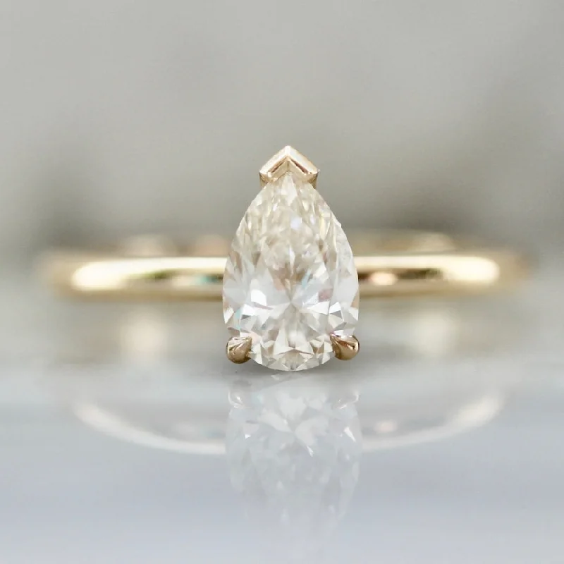 Nude Beach Light Champagne Pear Cut Diamond Ring