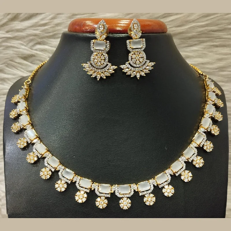 Jain Jewellers Gold Plated AD Necklace Set