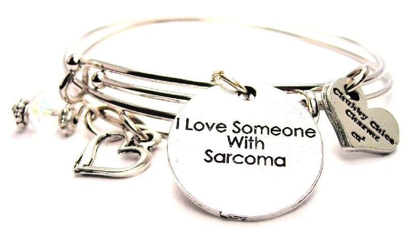 I Love Someone With Sarcoma Expandable Bangle Bracelet Set