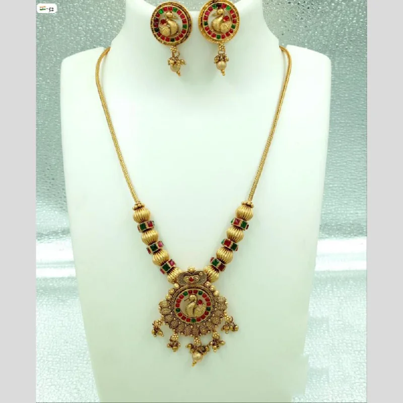 FS Collection Gold Plated Pota Stone Necklace Set