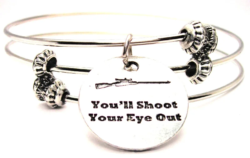 You'll Shoot Your Eye Out Triple Style Expandable Bangle Bracelet