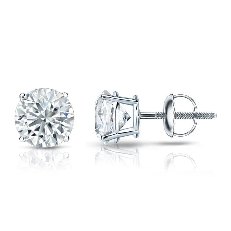 Auriya 1 3/4ctw Round Diamond Stud Earrings 14K Gold GIA Certified