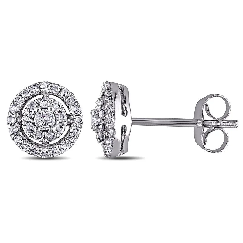 Miadora 10k White Gold 1/3ct TDW Diamond Earrings