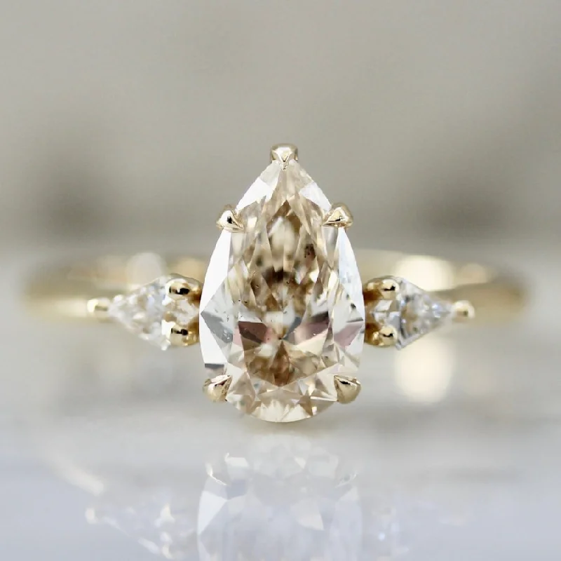 Sweet Tea Champagne Pear Cut Diamond Ring