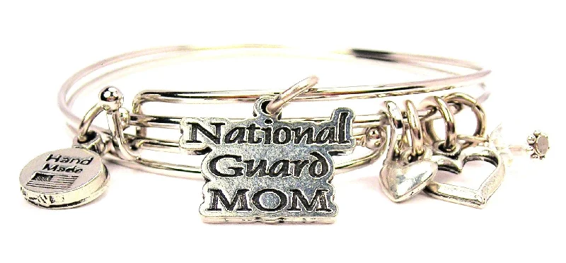 National Guard Mom Expandable Bangle Bracelet Set