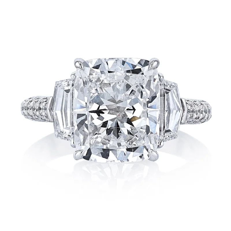 Cushion Three-Stone Diamond Ring