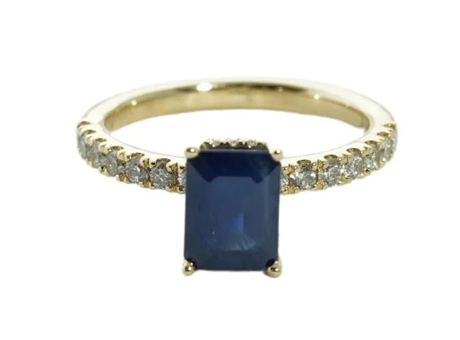 14K Yellow Gold 1.85ct Sapphire & 0.50cttw SI1 G-H Diamond Ring by RJM