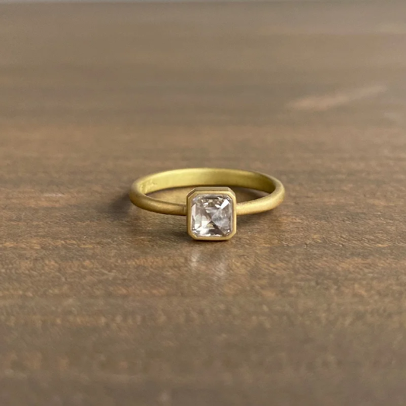 Octagonal Clear Rose Cut Diamond Ring