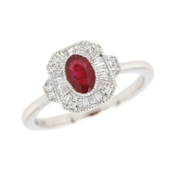 Vintage Inspired Ruby and Diamond Ring