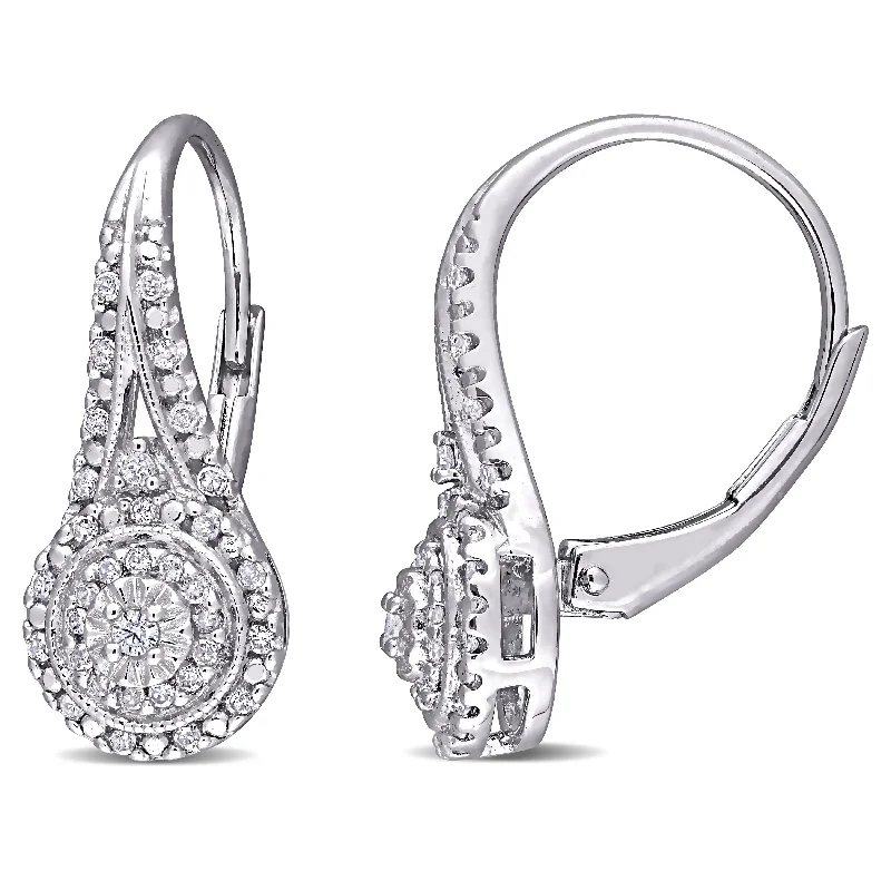 Haylee Jewels 1/4ct TDW Diamond Dangle Earrings Sterling Silver