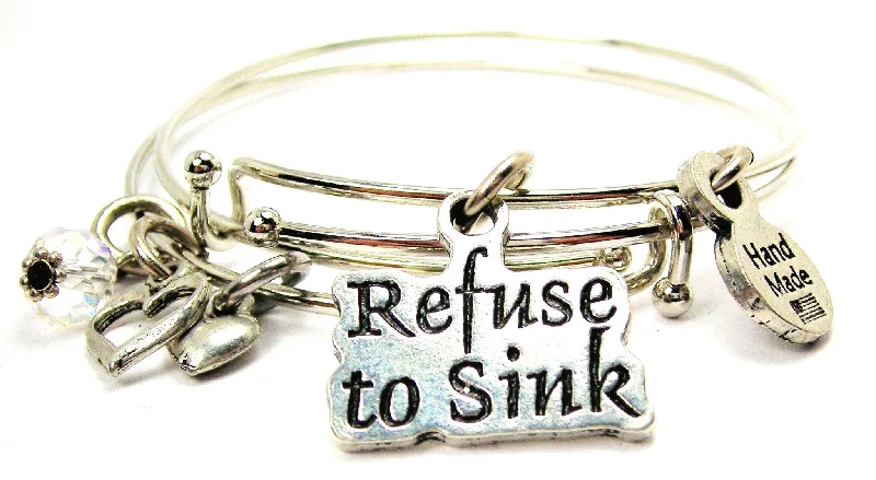 Refuse To Sink Expandable Bangle Bracelet Set