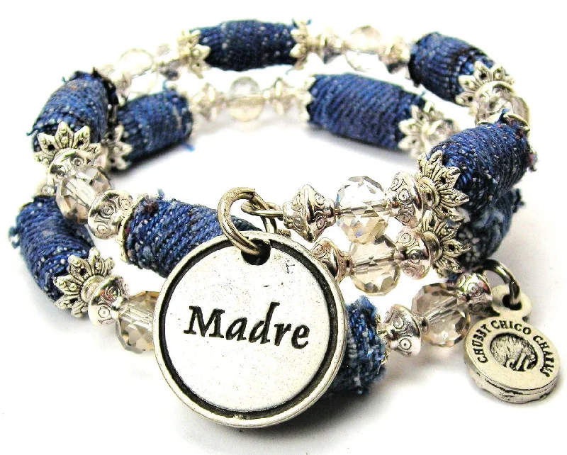 Madre Blue Jean Beaded Wrap Bracelet