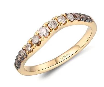 14K Honey Gold 0.43cttw Chocolate Ombre Diamond Ring