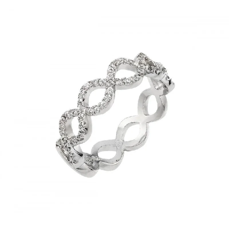 Silver 925 Rhodium Plated Infinity Eternity Ring - BGR00922