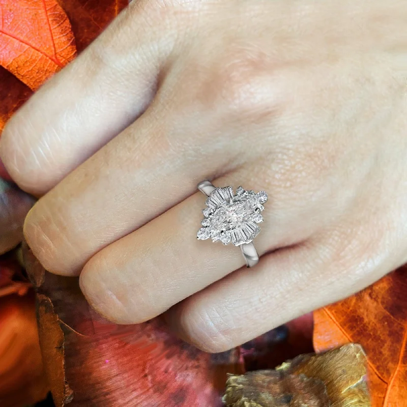 "The Anastasia" Marquise Shape Halo Semi-Mount Diamond Ring