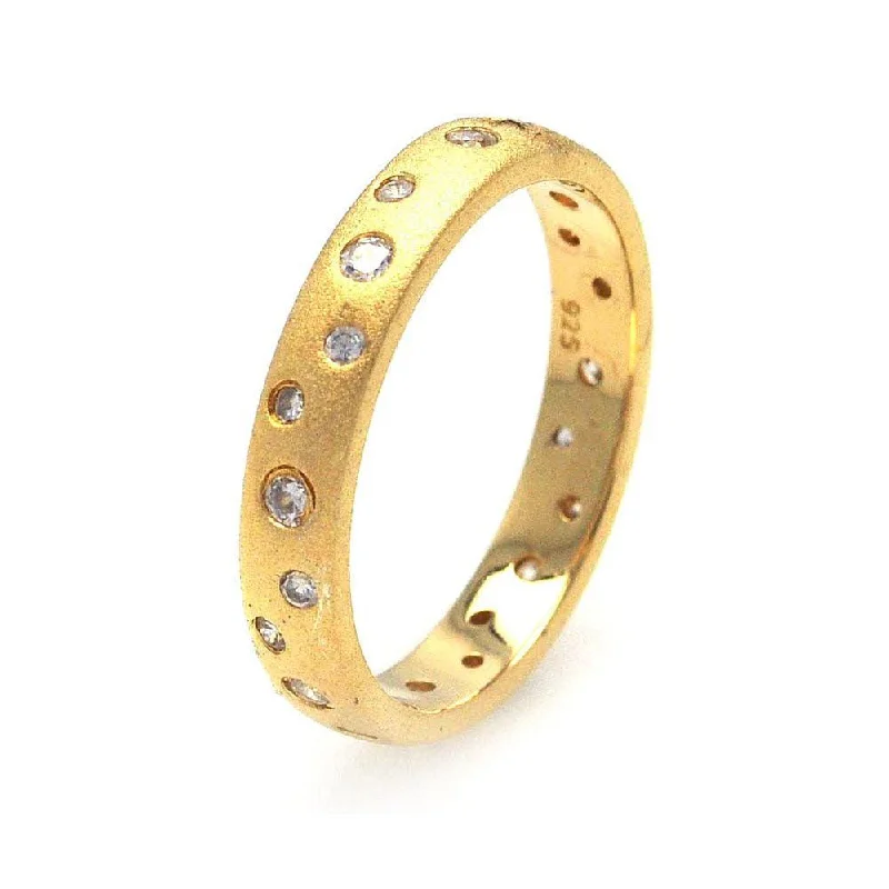 Silver 925 Gold Plated CZ Eternity Ring - STR00587