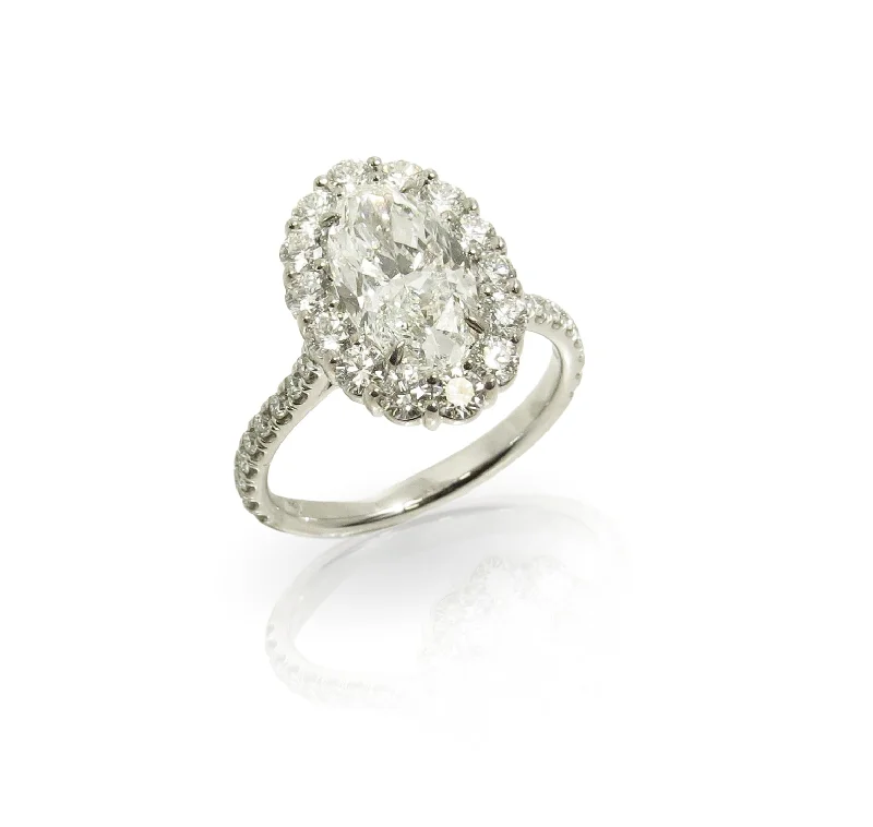 Oval Halo Diamond Ring