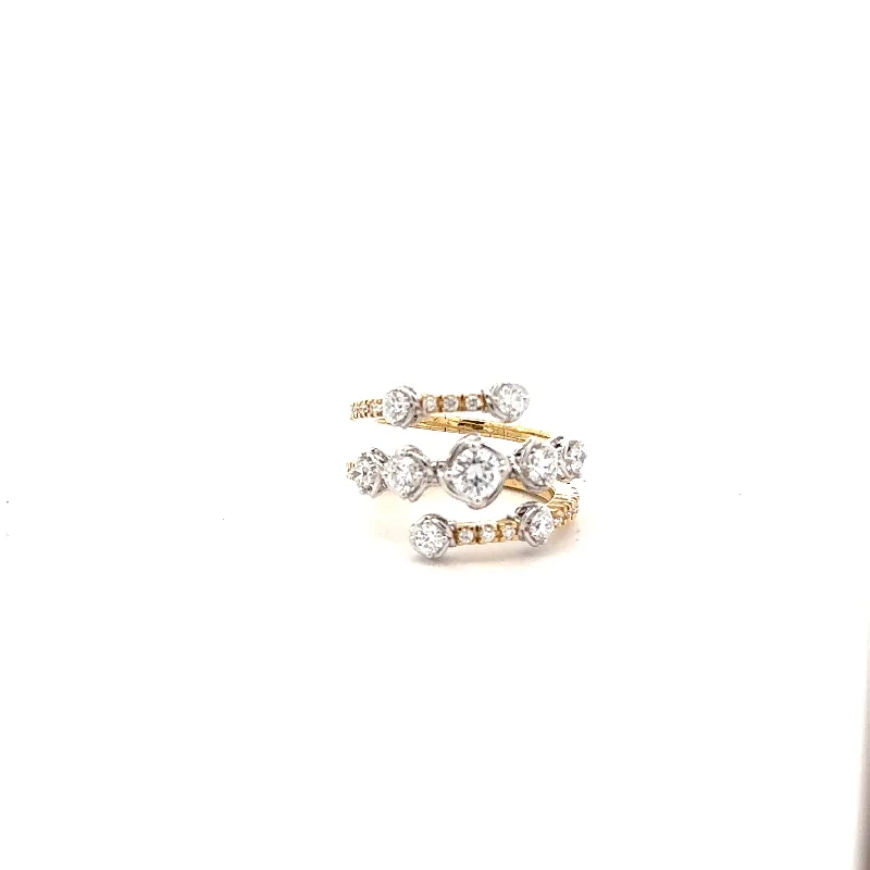 3 Row Abbracci Diamond Ring