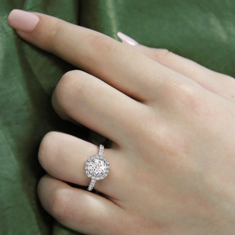 " The Chelsea" Halo Semi-Mount Diamond Ring