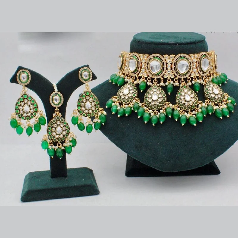 Manisha Jewellery Gold Plated Kundan Stone Necklace Set