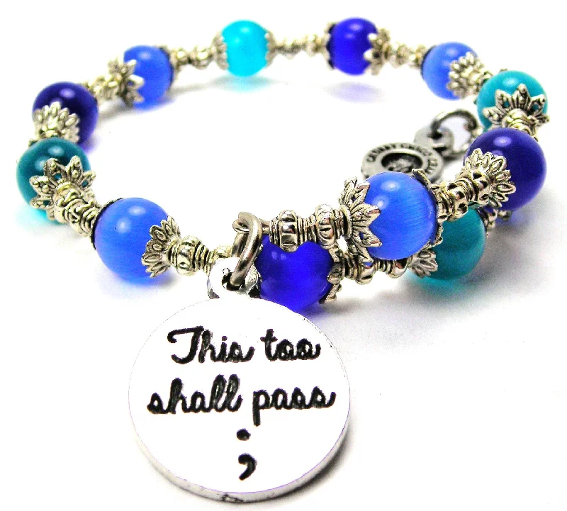 This Too Shall Pass ; Cat's Eye Beaded Wrap Bracelet