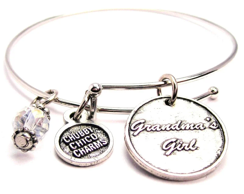 Grandma's Girl Circle Expandable Bangle Bracelet