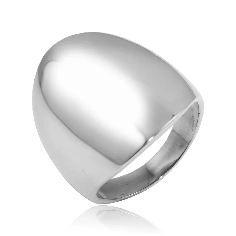 High Polished 925 Sterling Silver Blank Oval Ring - CR00796