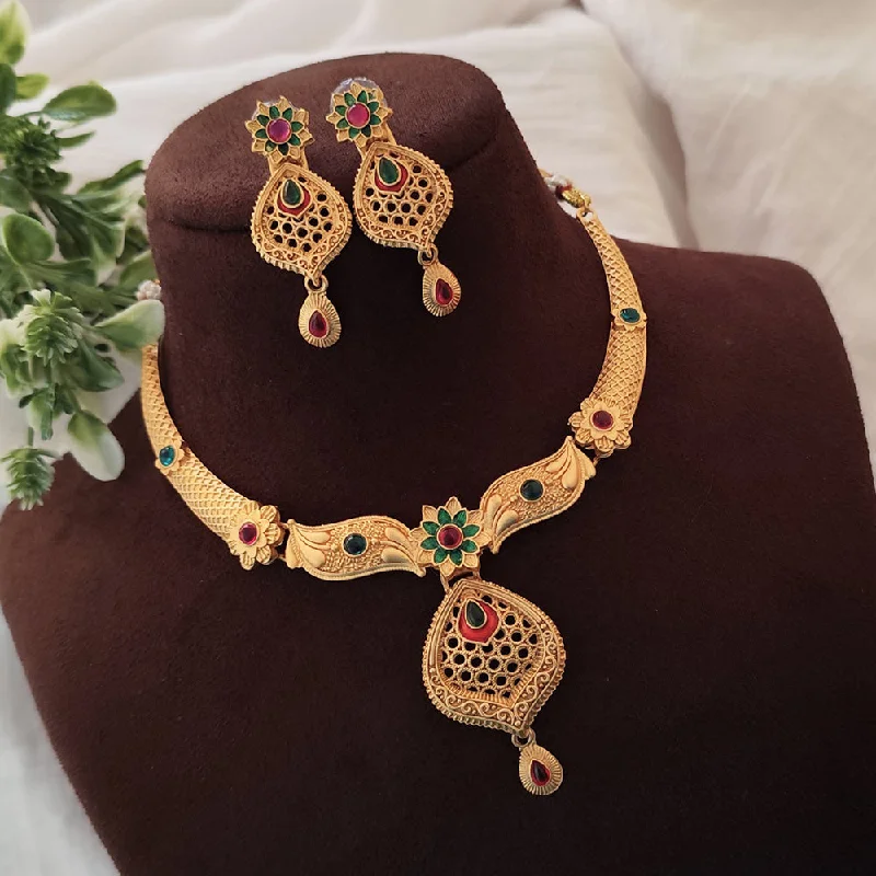 Lalso Lifestyle Gold Plated Delicate Choker Necklace Set