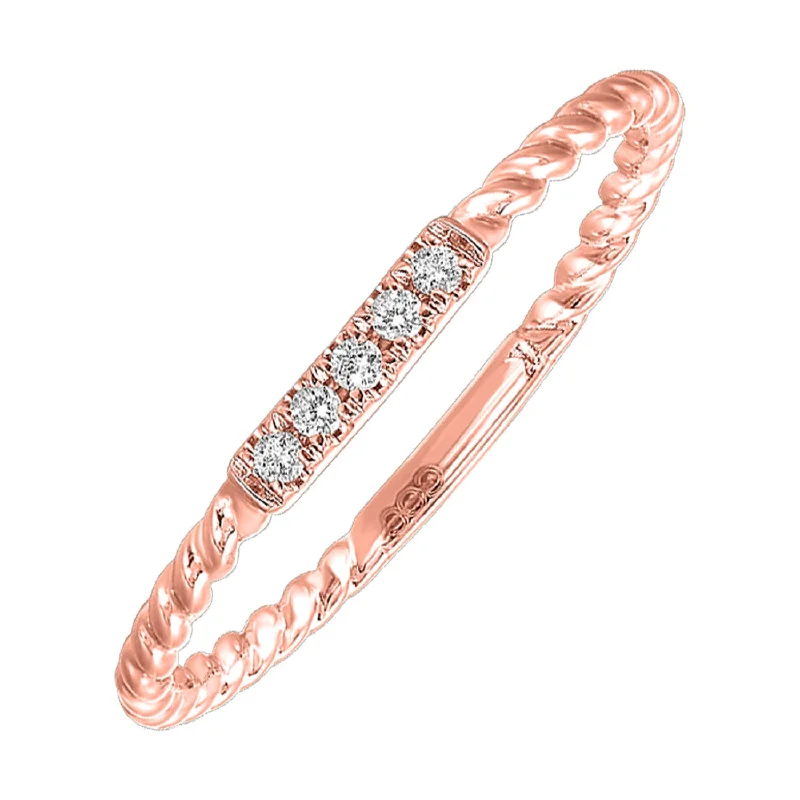 10K Rose Gold 0.05cttw Diamond Ring