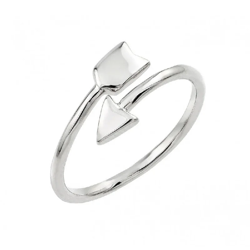 Silver 925 Rhodium Plated Arrow Ring - BGR00874