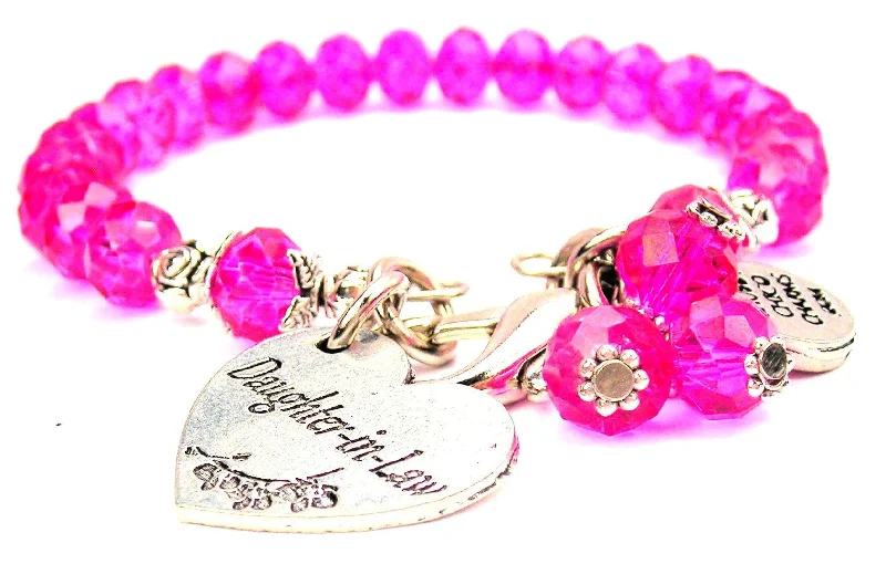 Daughter-In-Law Heart Splash Of Color Crystal Bracelet