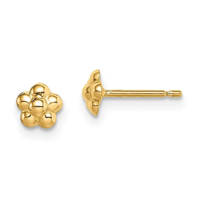 Curata 14k Madi K Flower Post Earrings - 5.1mm long