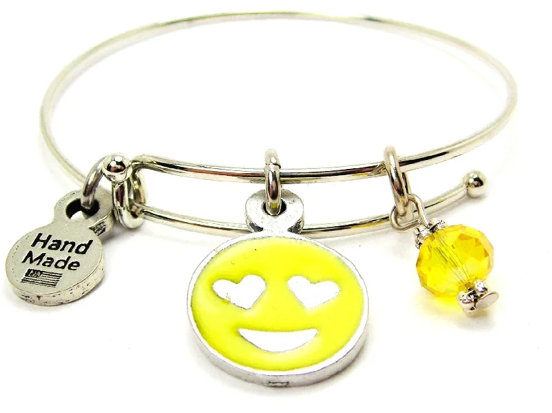 Hand Painted Love Emoji Bangle Bracelet