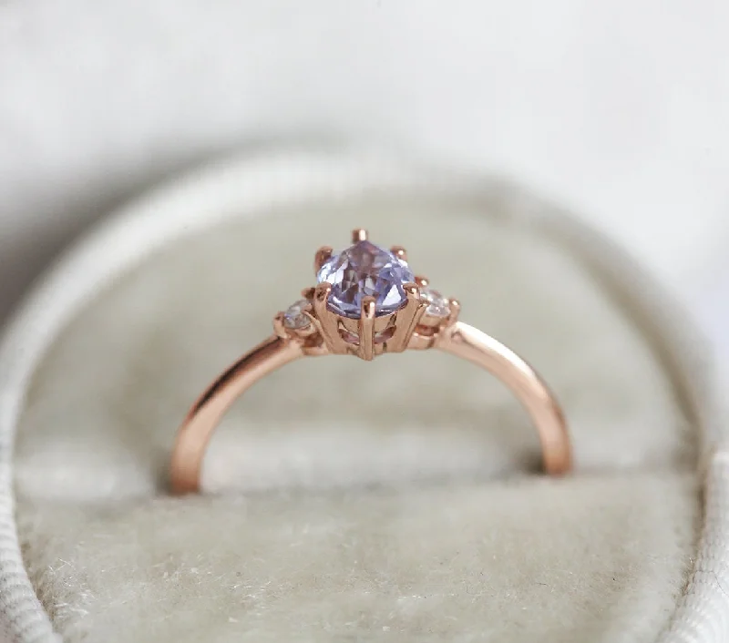 Liz Lavender Sapphire Diamond Ring