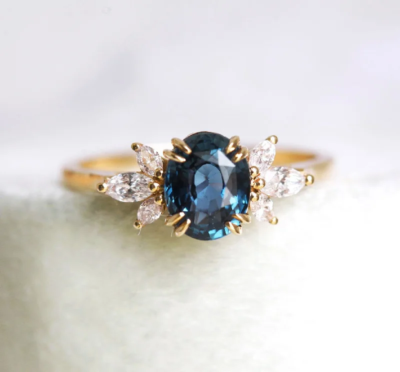 Luella Blue Sapphire Diamond Ring