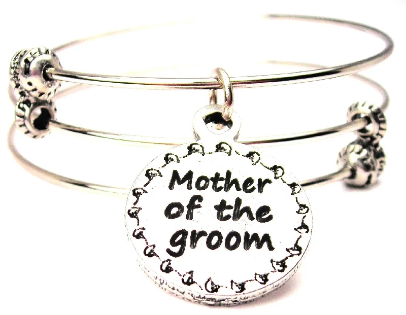 Mother Of The Groom Circle Triple Style Expandable Bangle Bracelet