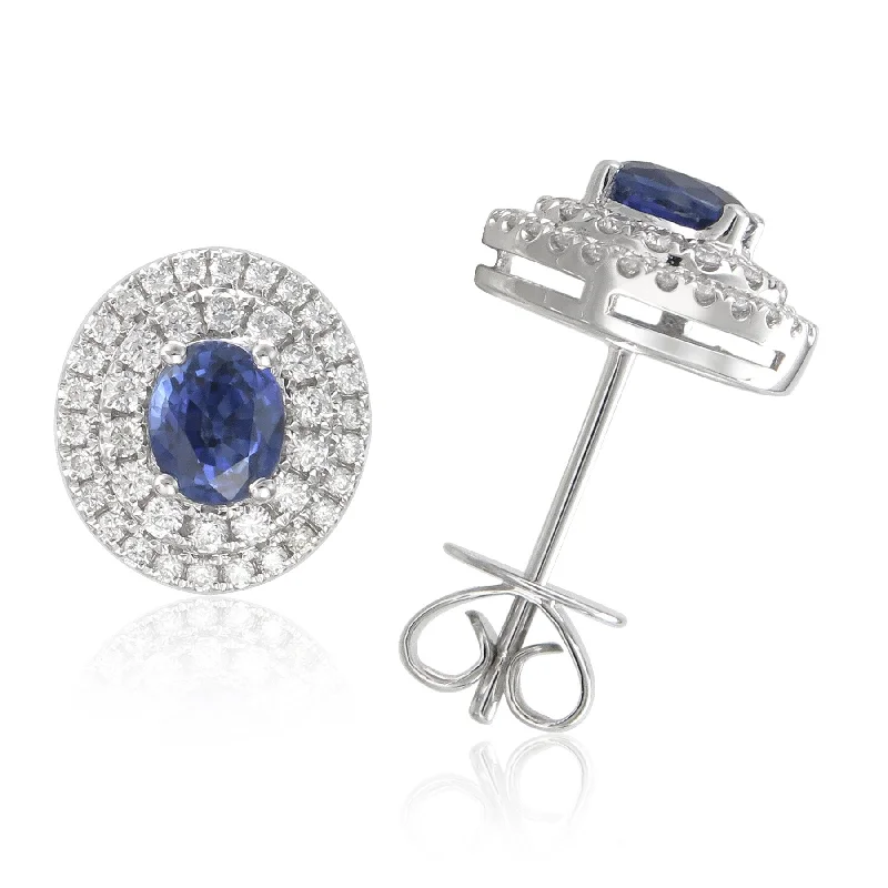 Joelle Sapphire & Diamond 18K Gold Earrings