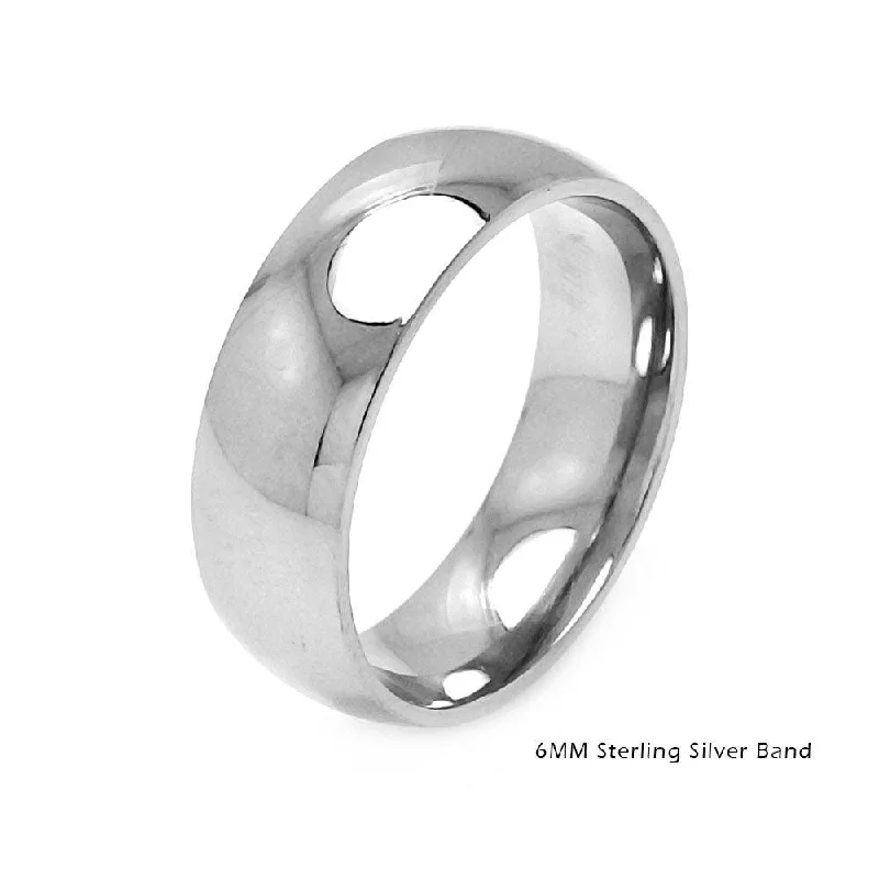 High Polished 925 Sterling Silver Plain Wedding Band Round Ring - RING01-6MM