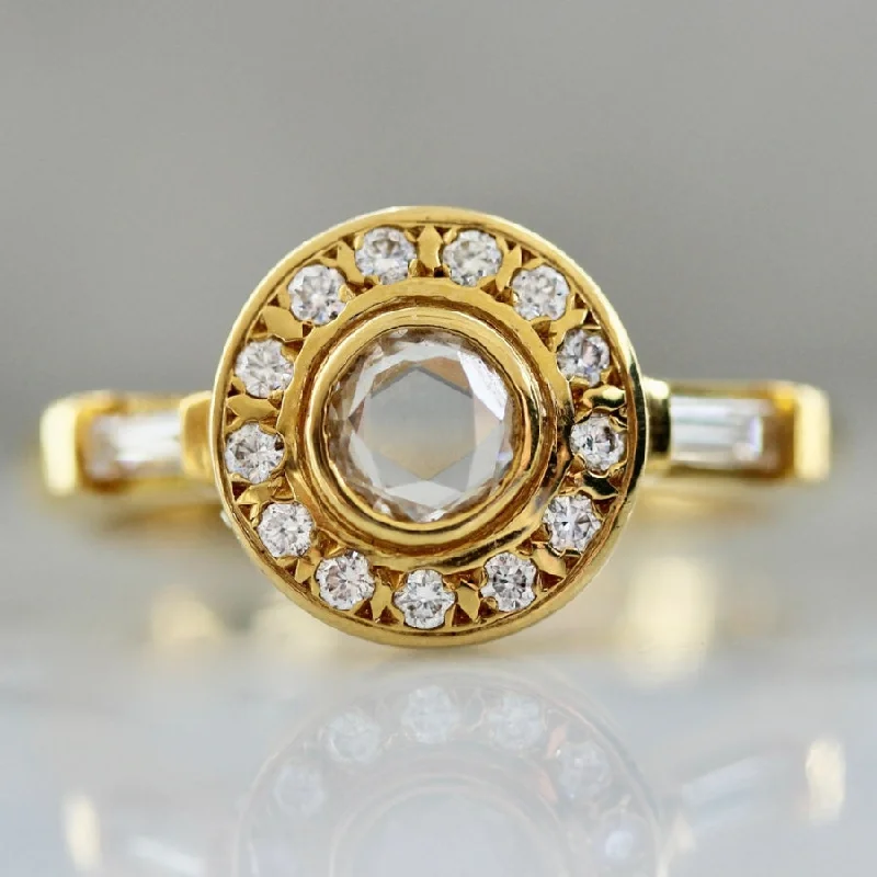 Penelope White Round Portrait Cut Diamond Ring