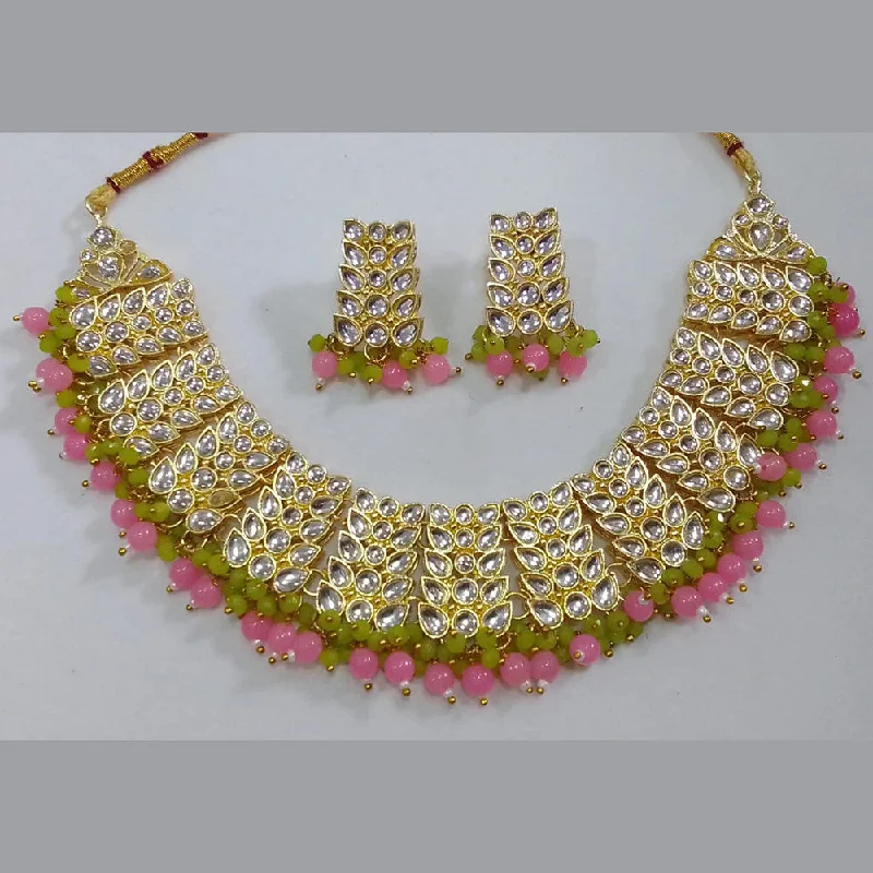 Midas Touch Gold Plated Kundan Stone Necklace Set