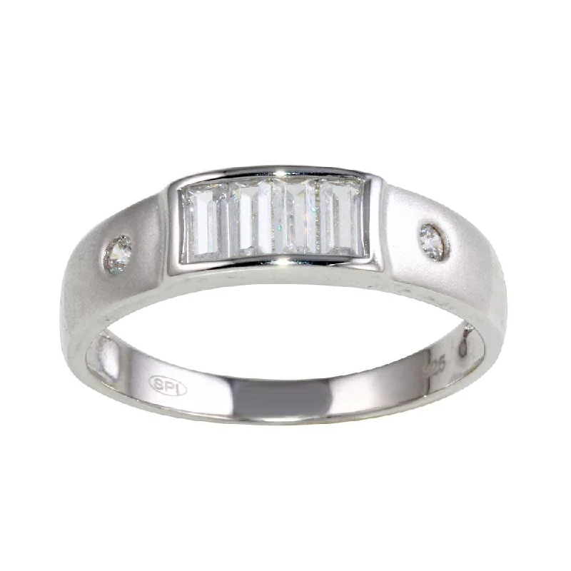 Rhodium Plated 925 Sterling Silver CZ Ring - GMR00119