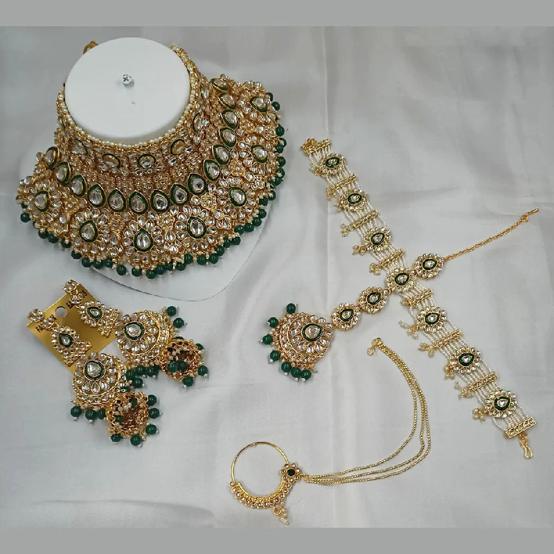 Padmawati Bangles Gold Plated Kundan Semi Bridal Necklace Set