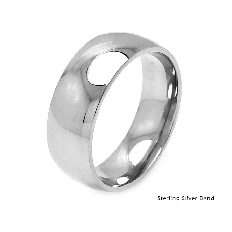 High Polished 925 Sterling Silver Plain Wedding Band Round Ring - RING01-8MM