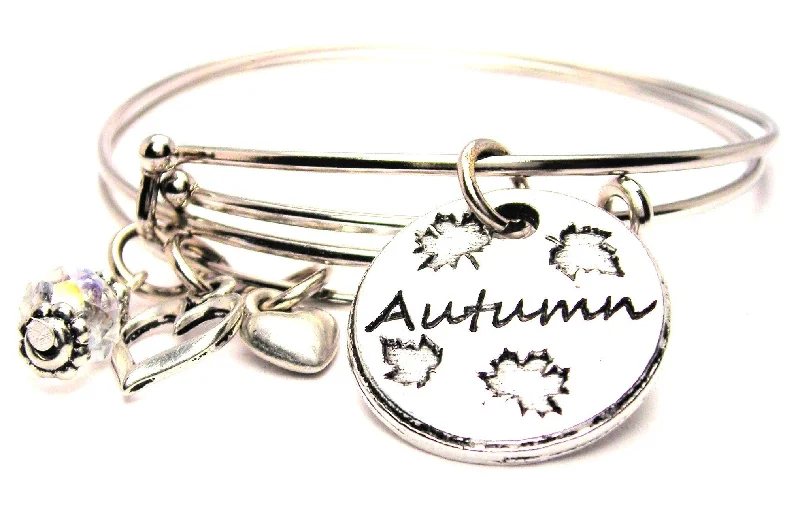 Autumn Circle Expandable Bangle Bracelet Set