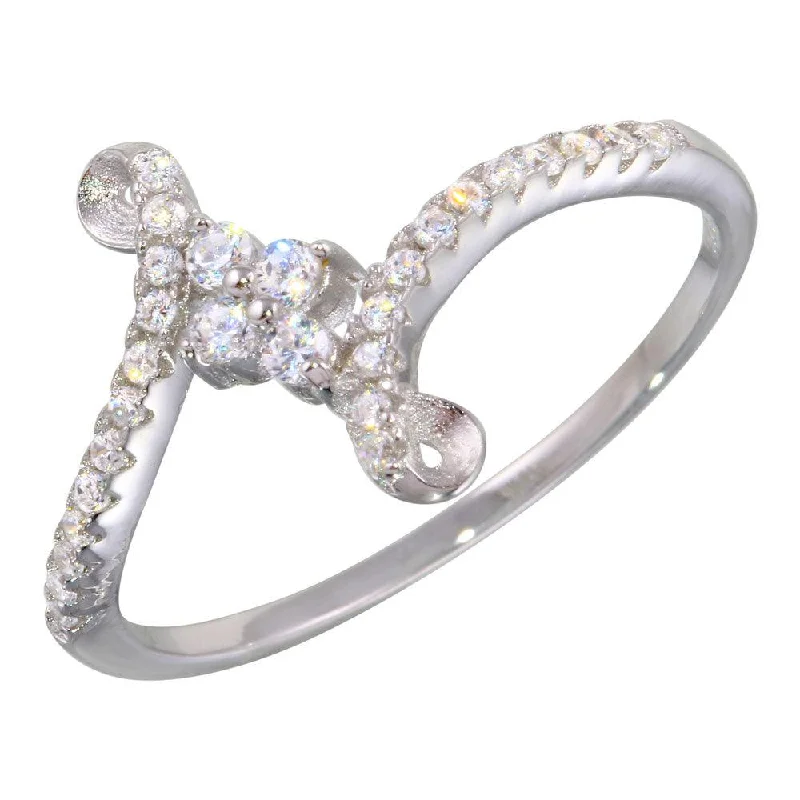 Rhodium Plated 925 Sterling Silver Elegant CZ Ring - BGR01137