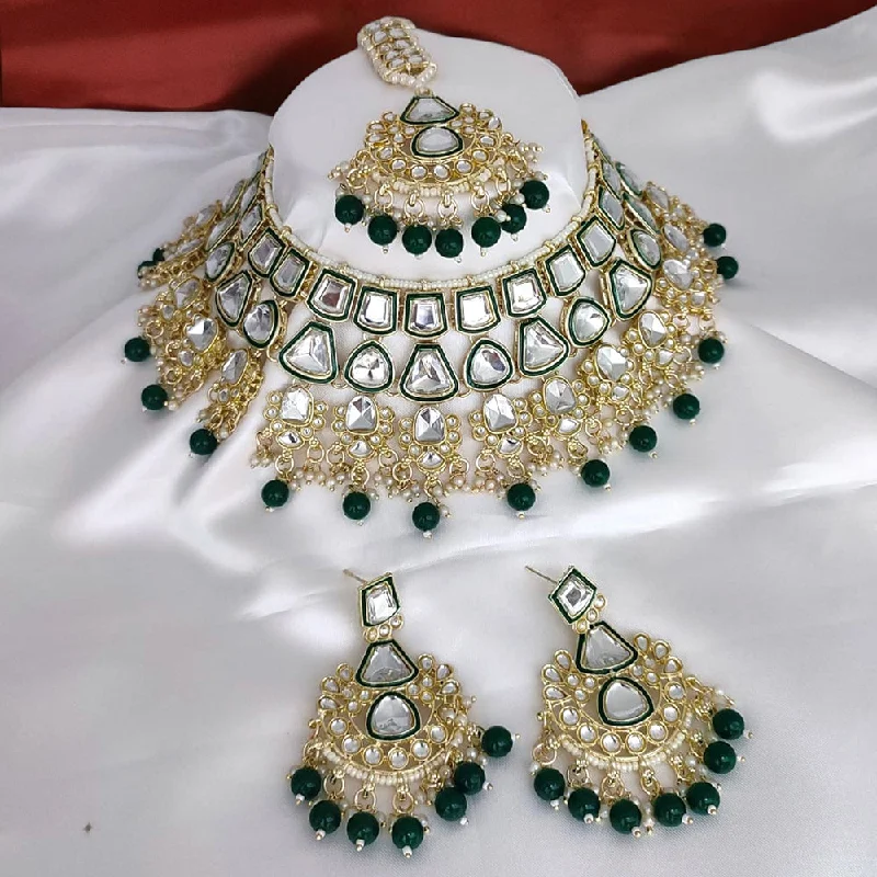 Gehana Mahal Gold Plated Kundan Stone Choker Necklace Set