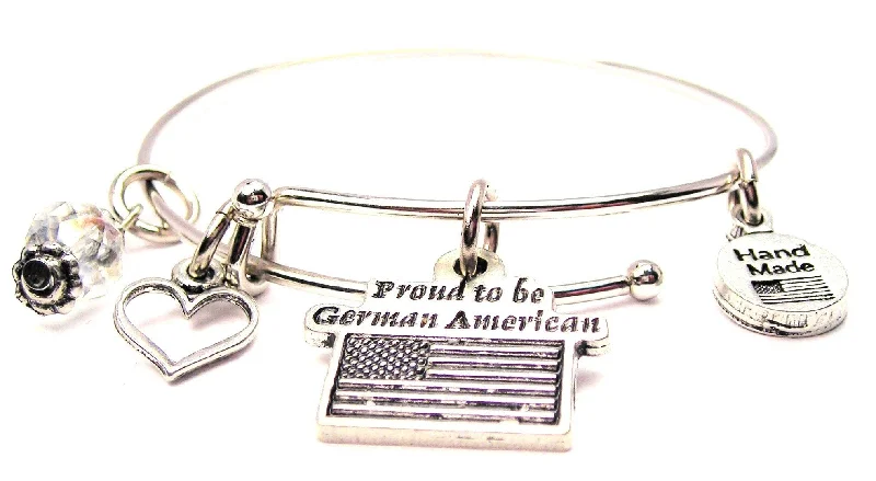 Proud To Be German American Bangle Bracelet